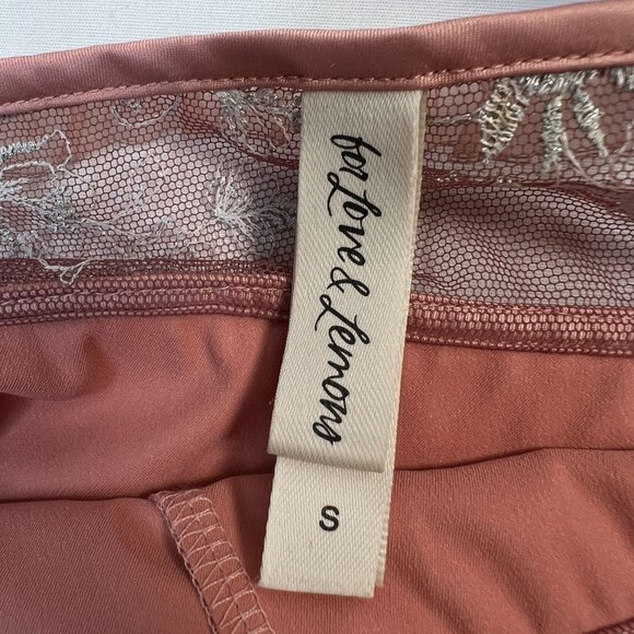 For Love and Lemons Euphoria Embroidered Slip Dress Pink Satin Mesh Small - Picture 8 of 14